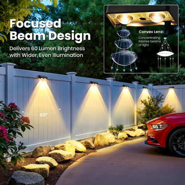 Solar Fence Lights Outdoor, Color Changing, Waterproof IP65, 16 Pack2