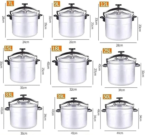 Multi-Function Pressure Cooker，Large-Capacity Aluminum Alloy Explosion-Proof High Pressure Cooking for Gas Stove Soup Stew Pot (Color : Silver, Size : 9L)7