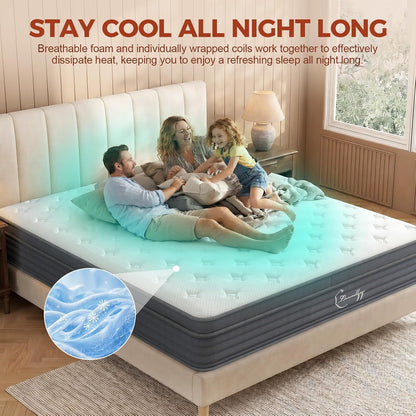 12 Inch Queen Mattress, Quiet Comfort for All Position Sleepers2