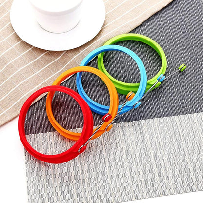 Food Grade Silicone Egg Rings, Multicolor, Egg Ring Molds for Cooking, Fried Egg Rings(4 Pack, 4 Inches)6
