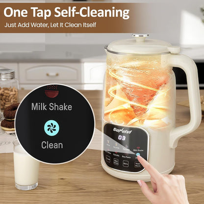 8 in 1 Nut Milk Maker Machine, 60Oz Soybean Milk Blender for Homemade Almond, Oat, Coconut, Soy, Plant Based Milks and Non Dairy Beverages with Auto Clean/24H Delay/Keep Warm/Boil Water7