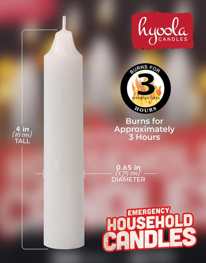 Emergency Candles, White Short Tapers, Unscented Emergency Candle for Home and Emergencies Kit (Pack of 24)3