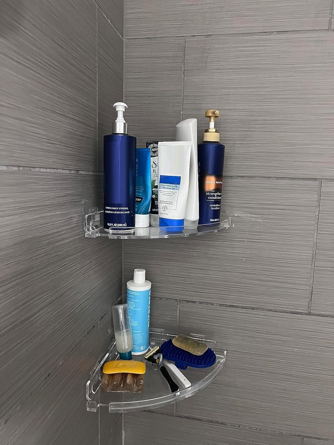 adhesive-acrylic-corner-shower-caddy-2-pack-rustproof-bath-shelf