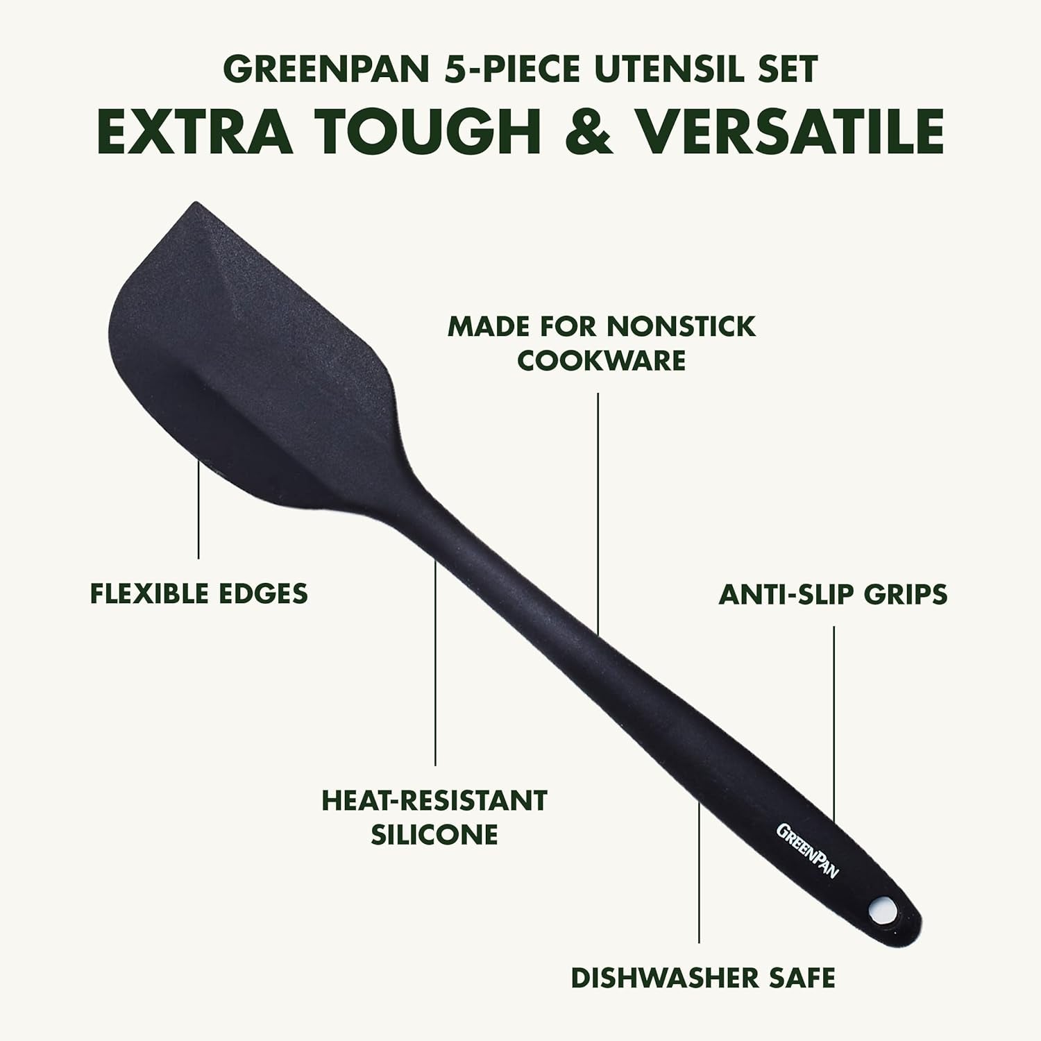 5-piece-cooking-utensil-set-flexible-nonstick-silicone-stain-free-tongs-turner-spatula-skimmer-and-slotted-spoon-black