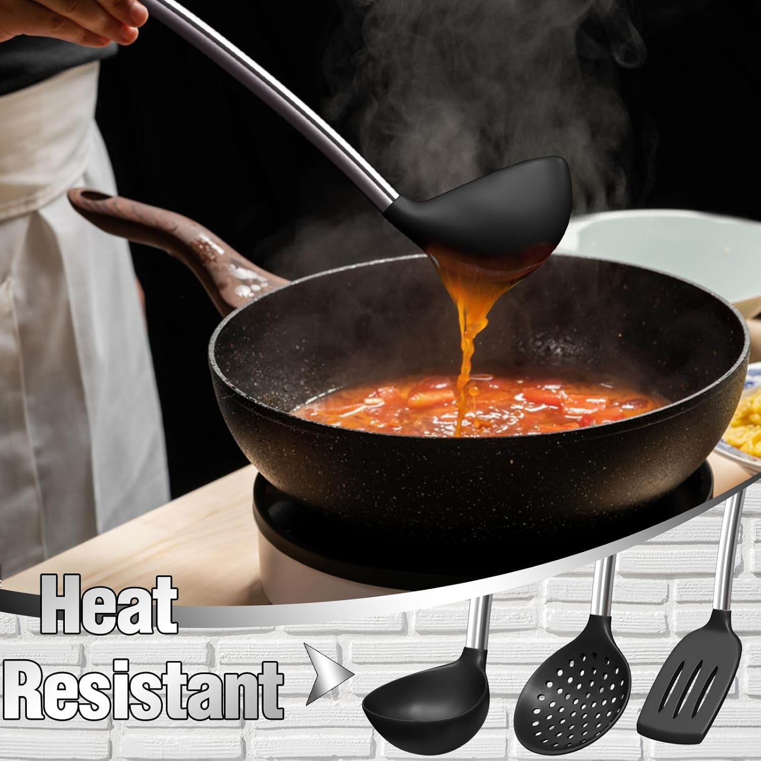thickened-kitchen-utensils-set-silicone-cooking-utensils-set-for-nonstick-cookware-silicone-spatulas-set-heavy-duty-stainless-steel-handle-black-kitchen-gadgets-tools-set