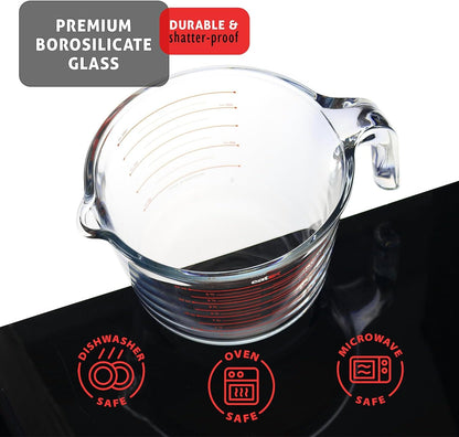 Glass Measuring Cups Set of 3 - Liquid Measuring Cups, Glass Measuring Cup Set - 1,2,4 Cup Measuring Cup - Dishwasher Oven, Microwave Safe Measure Cups5