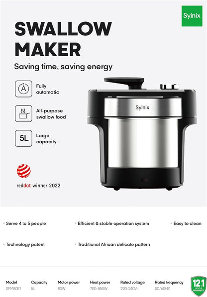 Swallow Maker Pro – Automatic African Food Swallow Mixer, Food Processor, Food Maker, Fufu Machine for Fufu, Pounded Yam, Banku, Semolina, Mashed Potato2