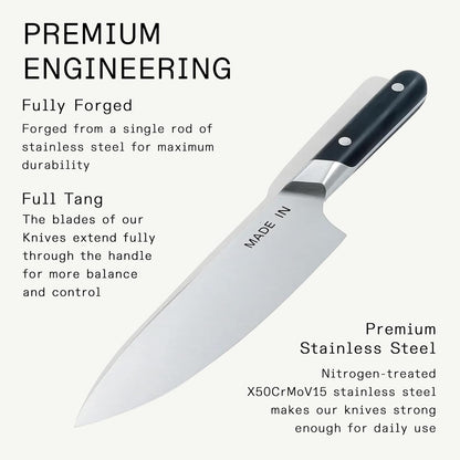 Made in Cookware - 8" Chef Knife - Crafted in France - Full Tang with Truffle Black Handle3