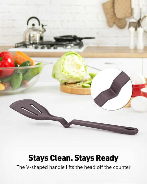 4-Pack Silicone Cooking Utensils Set, V-Hover, Stackable, Nonstick4