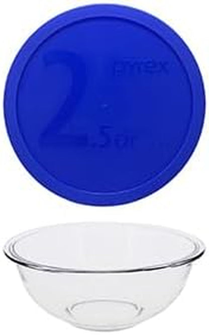 325 (2.5Qt) Glass Mixing Bowl with Blue Lid - Made in USA1