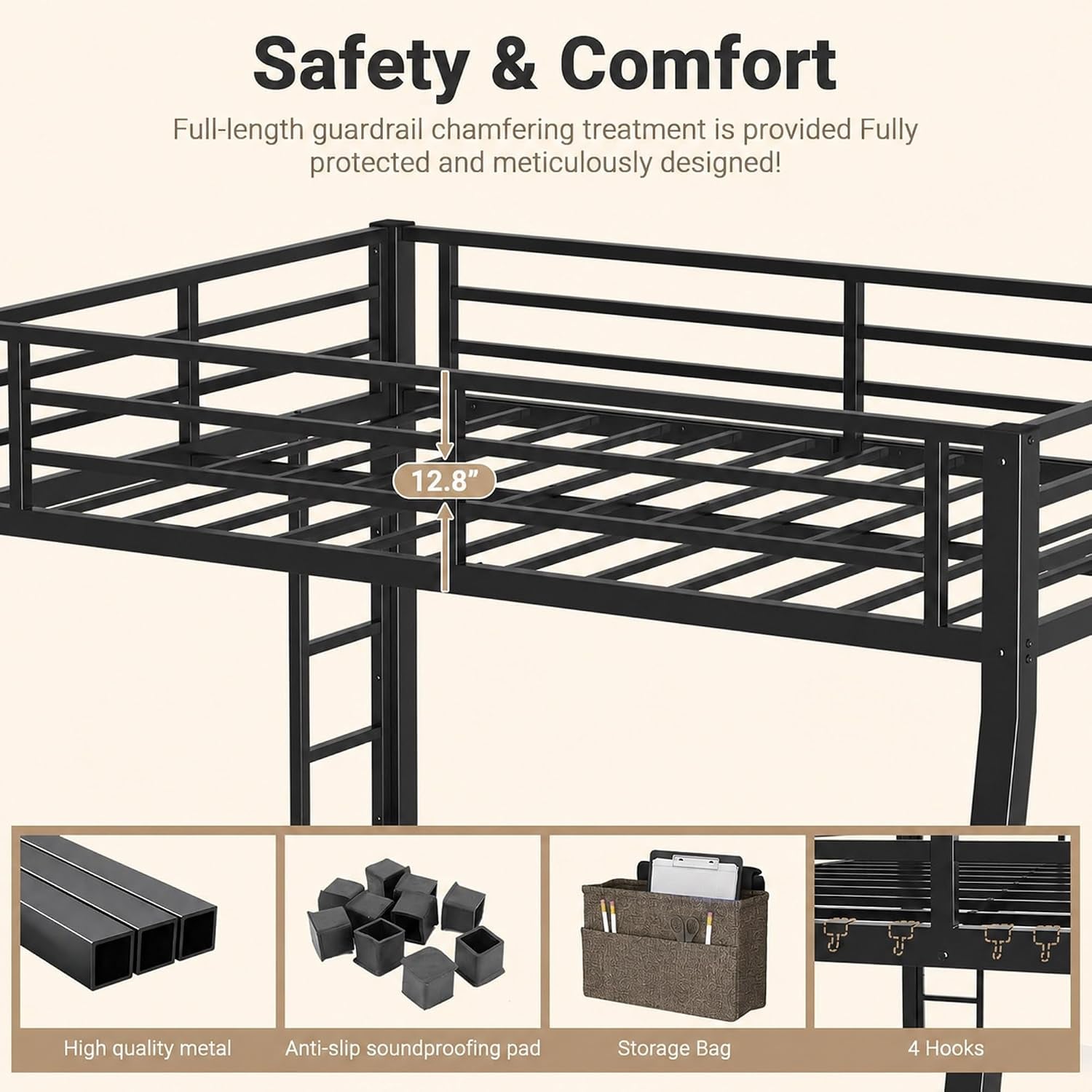 heavy-duty-metal-full-xl-over-queen-bunk-bed-with-bedside-caddy-black
