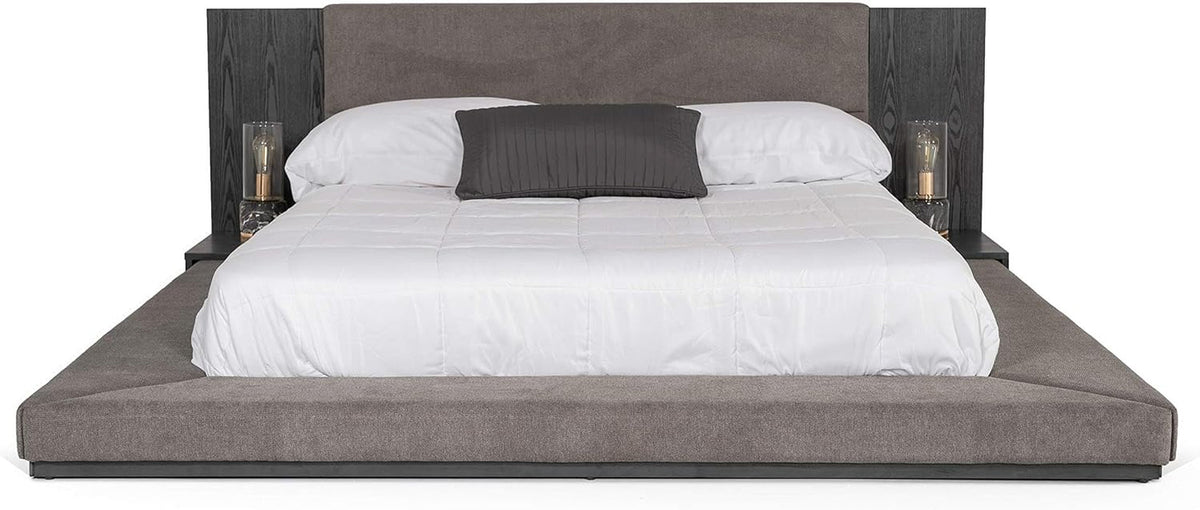 eastern-king-platform-bed-102x96-in-polyester-upholstered-gray-wash-veneer-finish-built-in-nightstands-slatted-frame-modern-bedroom-furniture