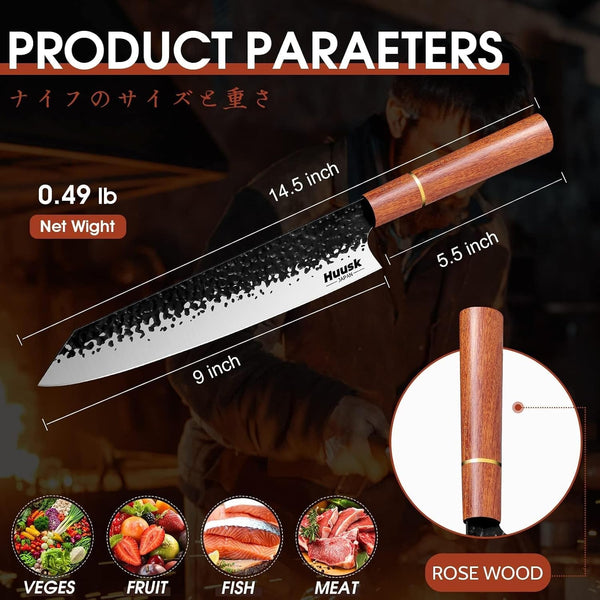 Kiritsuke Chef Knife - 9 Inch Japanese Kitchen Knife4