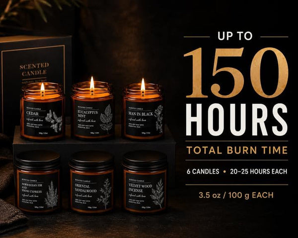 Scented Candles for Men, 6-Pack 3.5 Oz Soy Wax Gift Set with Essential Oils5