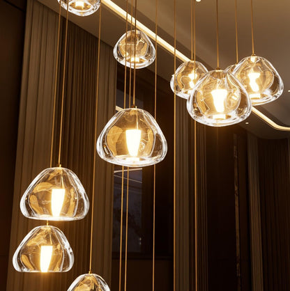 LED Chandeliers for Dining Room Adjust High Ceiling Chandelier Light Fixtures Entrance LED Dimmable Ceiling Pendant Drops Light Remote Lights for Living Room Stairwell 2700K 6000K8