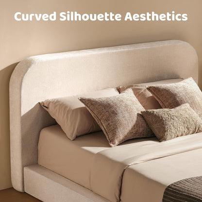 Airframe Queen Upholstered Bed Frame with Rounded-Corner Headboard3