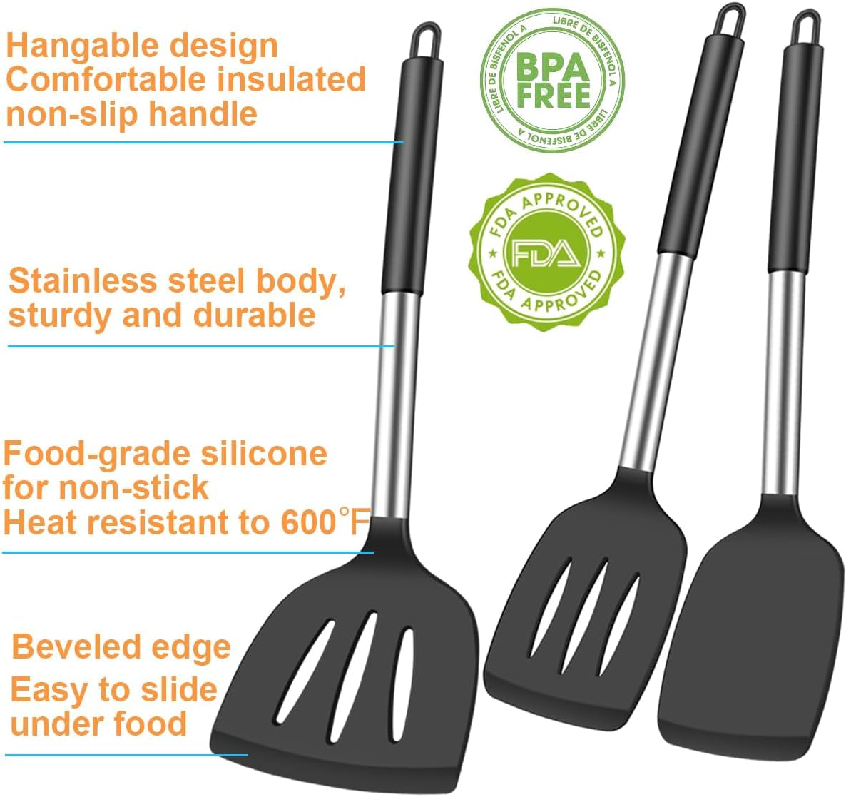 3pcs-silicone-spatula-set-heat-resistant-spatulas-for-nonstick-cookware-fish-turner-plastic-spatulas-rubber-wok-spatula-long-large-spatula-silicone-cooking-use-kitchen-utensils-set