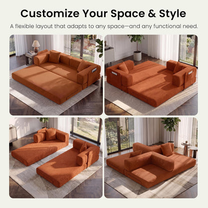 79.5" Convertible Futon Sofa Bed, Boneless Couch for Living Room3