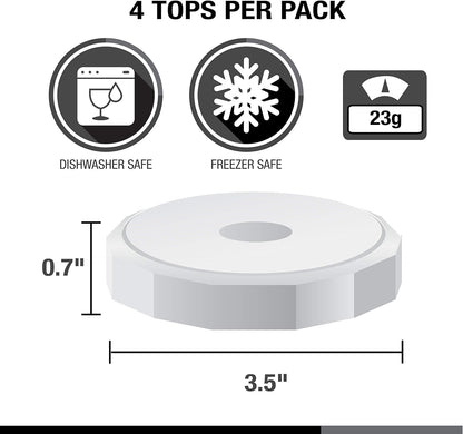 Tough Tops - Ball Wide Mouth Mason Jar Lids Plastic Leakproof - Bpa-Free White Plastic Mason Jar Lids - Reusable Dry Canning Lids Fit Ball Jars (Ball Mason Jars Not Included)7