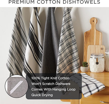 Assorted Woven, Kitchen Dishtowel Set, 18X28, Brown, 5 Piece13