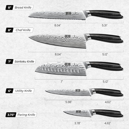 5 Pieces Knife Set, High Carbon Powder Steel Forged Chef Knife Set2
