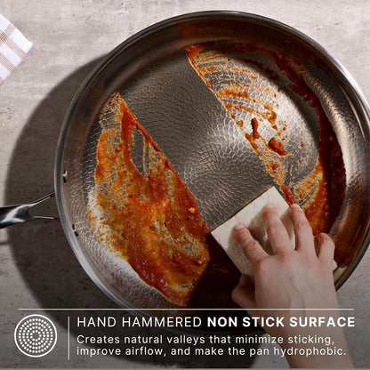 SKITCHEN Titanium Hammered Pan Pro Mini 11", Frying Pan with Uncoated Pfas-Free Cooking Surface, Induction Compatible, Oven & Dishwasher Safe, Stay-Cool Handle5