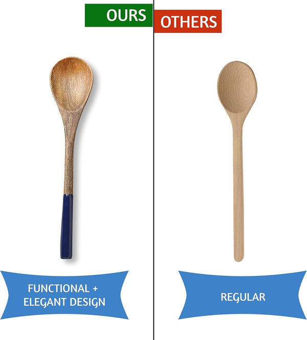 Premium Wooden Spoons for Cooking,Kitchen Utensils Set of 5(12")6
