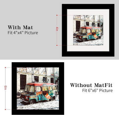 Picture Frames 6X6 Black Nature Solid Wood 2 Pack for Wall Mount and Tabletop Display4