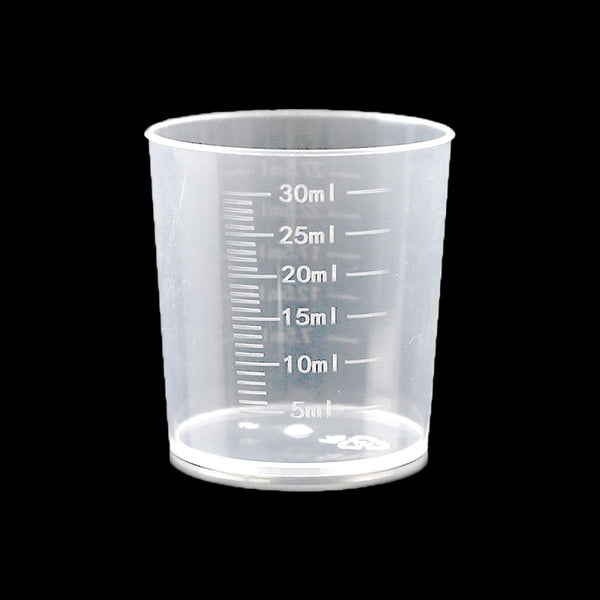 100 Pcs 30Ml/1.02Oz Plastic Measuring Cup Transparent Clear Liquid Mixing Medicine Cups Labs Graduated Baking Beaker Measure Jugs Set Kitchen Cooking Measure Tool Home5