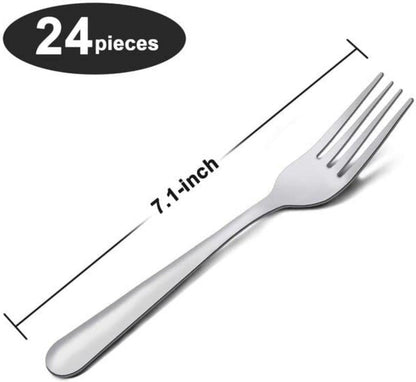 24-Piece Stainless Steel Dinner Forks Silverware - 7.1 Inch Silver Dinner Forks Set of 24, Flatware Set for Home, Kitchen or Restaurant, Mirror Polished, Dishwasher Safe2