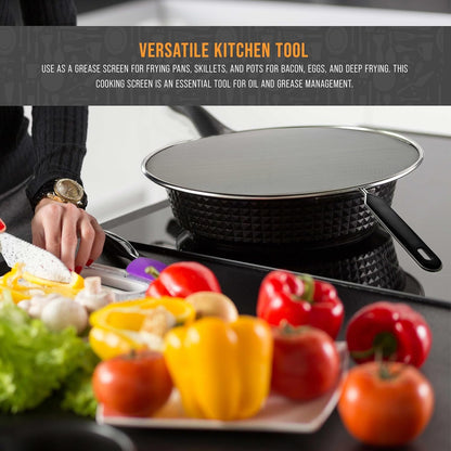 4-Piece Stainless Steel Splatter Guard Set (13", 11.5", 10",8”) Fine Mesh Cover, Grease & Oil, Splatter Screen for Frying Pan, Cooking Pots, with Comfort Grip Handles6