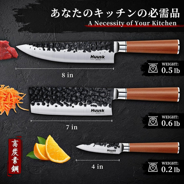 Japanese Kitchen Knife Set of 3, Sharp Chef Knife Set for Kitchen8