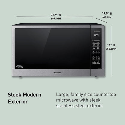 Panasonic NN-SN98JS Microwave Oven Stainless Steel Countertop/Built-In with Inverter Technology and Genius Sensor, 2.2 Cubic Foot, Stainless Steel3