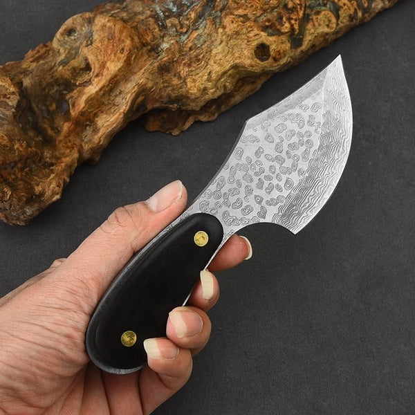 Meat Cleaver,Cleaver Knife Outdoor Multifunctional Knife Damascus Pattern Meat Cleaver Bone Cleaver Forging Knife Stainless Steel Kitchen Knife with Sheath4
