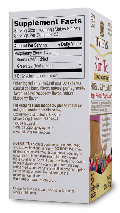 Slim Tea, 5 Flavor Weight Loss Variety Pack, Senna Tea, 25 Bags | Green Tea, Senna Detox & Cleanse, 3 Natural Ingredients, No Added Sugar, 1-Step Bedtime Routine, Supports Digestion2
