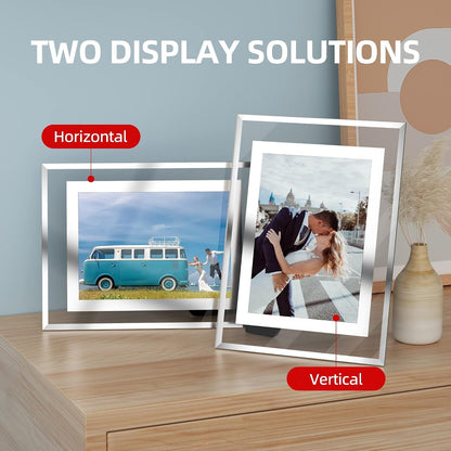 5X7 Picture Frames - Glass Photo Frame for Tabletop/Desktop Display, Horizontal/Vertical Orientation, Silver Finish3