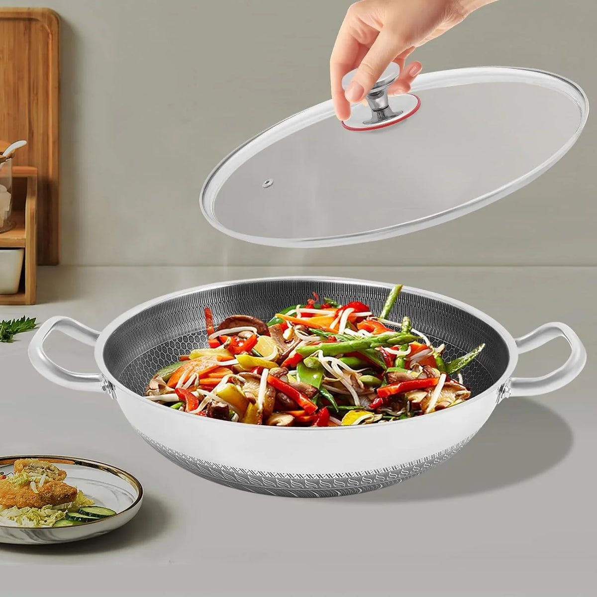 wok-pan-hybrid-wok-with-lid-non-stick-stainless-steel-woks-stir-fry-pans-nonstick-frying-pan-dishwasher-and-oven-safe-works-on-induction-13-inch