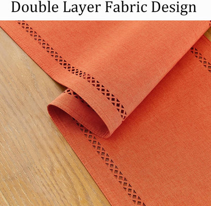 Orange Burlap Table Runner, Fall Table Runners 72 Inches Long3