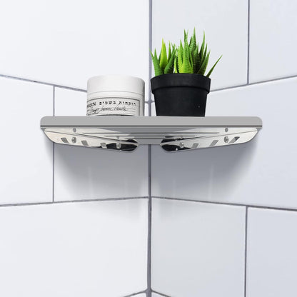 2 Pcs 304 Stainless Steel Corner Shelf with Screws, Triangle Shower Caddy, Wall Mount Soap Holder for Bathroom, Kitchen Organization (Polished Silver)6