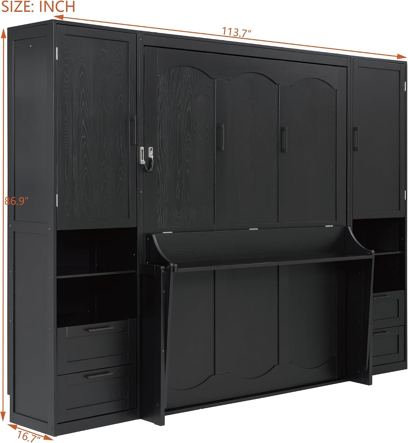 queen-murphy-bed-with-side-wardrobes-drawers-queen-size-wall-bed-frame-multi-functional-hidden-fold-down-cabinet-bed-with-clothing-hanging-rods-open-shelves-black