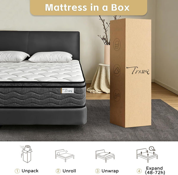 Queen Mattress, 12 Inch Queen Size Mattress in a Box, Pocketed Coils8