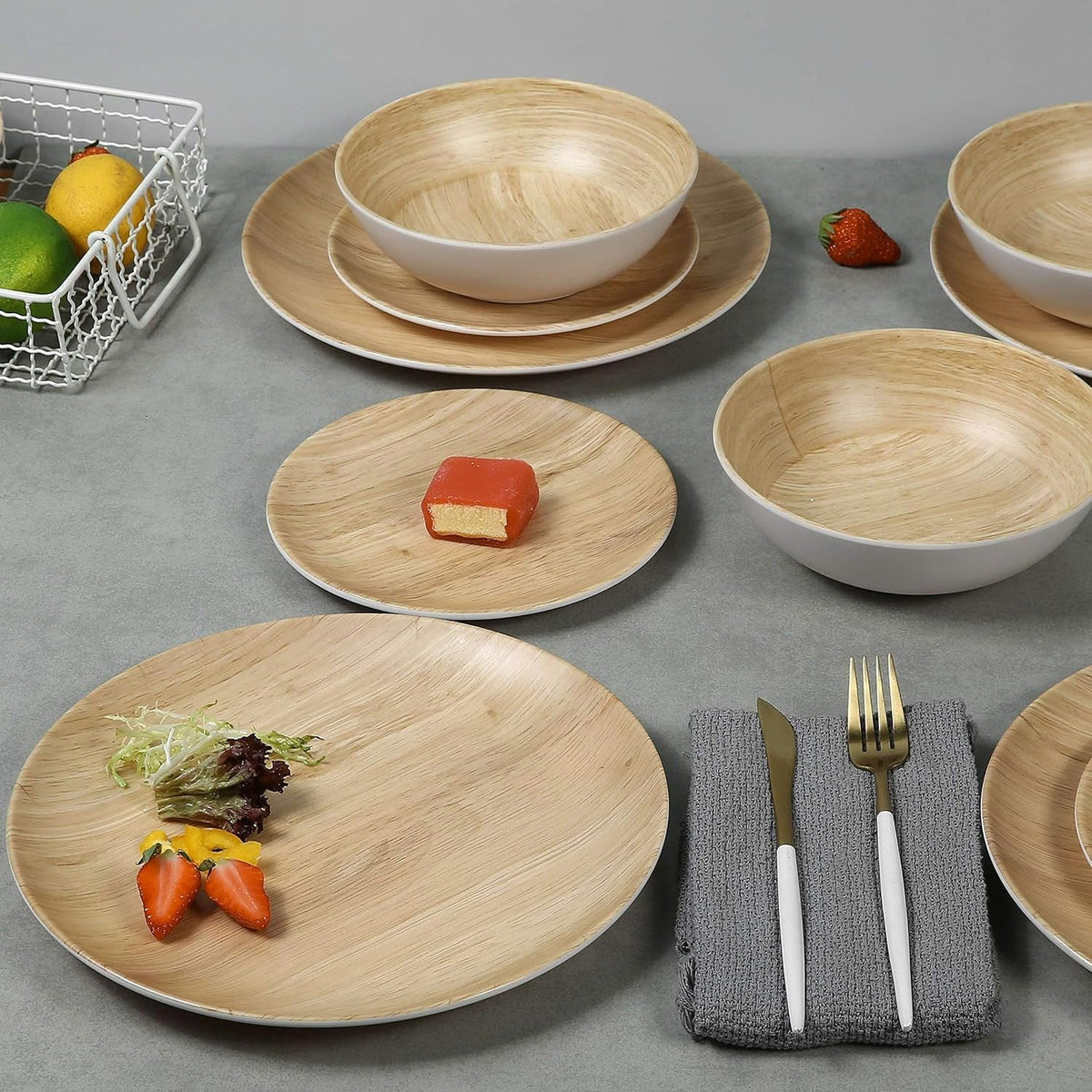 melamine-dinnerware-set-12pcs-dinnerware-set-indoor-and-outdoor-use-bamboo-pattern-dishes-dinnerware-set-for-4-dishwasher-safe-wood-grain