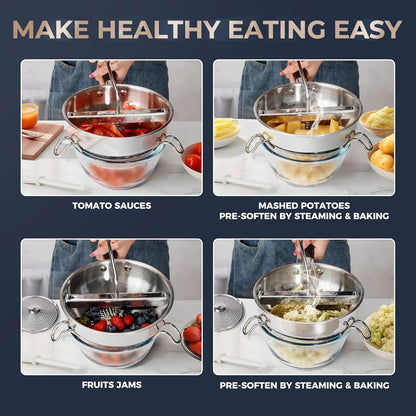 Stainless Steel Food Mills with 3 Milling Discs,Ergonomic Design of Rotary Food Mills for Tomato Sauce,Potatoes,Jams with Silicone Handle Dishwasher Safe, Multifunctional Spoon,Orange8