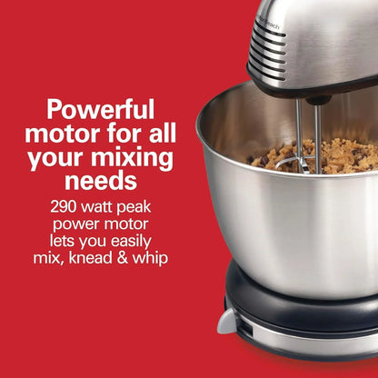 Classic Stand and Hand Mixer, 4 Quarts, 6 Speeds with Quickburst, Bowl Rest, 290 Watts Peak Power, Black and Stainless | 2-In-1 Versatility | Quickburst for Added Power | 290 Watts Peak Power | Built-In Bowl Rest | Black and Stainless Steel5