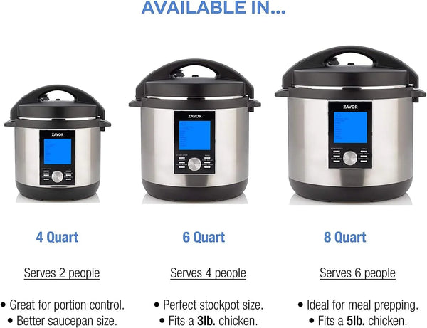 LUX LCD 6 Quart Programmable Electric Multi-Cooker: Pressure Cooker, Slow Cooker, Rice Cooker, Yogurt Maker, Steamer and More - Stainless Steel (ZSELL02)6