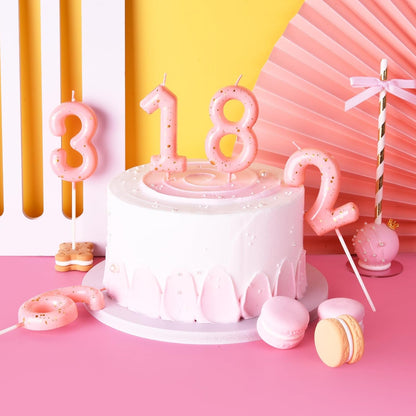 Classical Pink Gold 2.76 Inch 10 Number Birthday Candles for Party Celebration3