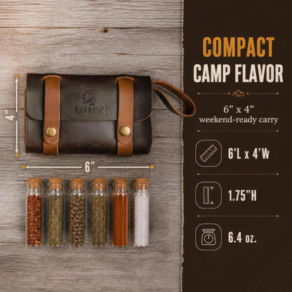 Leather Spice Wallet, Camping Spice Kit Travel Seasoning Rack6
