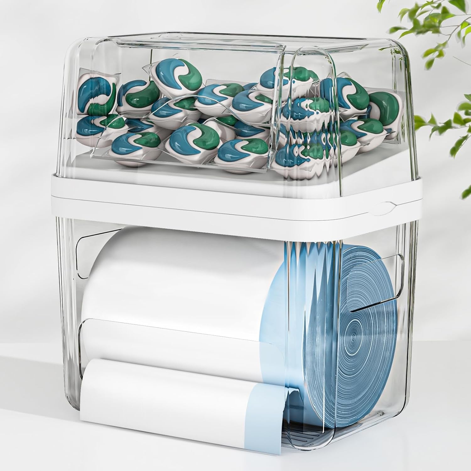 2-in-1-trash-bag-holder-laundry-dishwasher-pods-container-garbage-bag-dispenser-with-removable-lids-kitchen-organizer-and-under-sink-storage-box