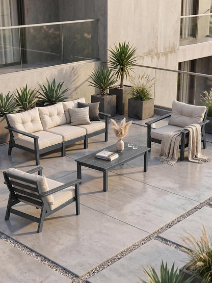 5 Seats HDPE Patio Conversation Sets, Outdoor Patio Furniture Set7