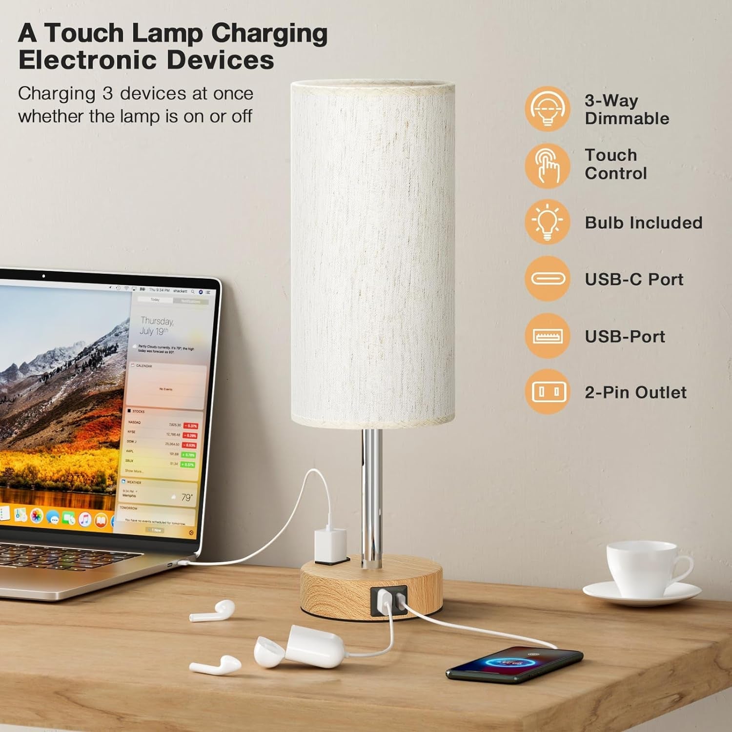 bedside-table-lamp-for-bedroom-dimmable-touch-usb-a-c-ac-outlet-3-way-dimmable-led-bulb-included-fabric-lampshade-wood-grain-metal-base-14-small-nightstand-lamp-for-desk-living-room